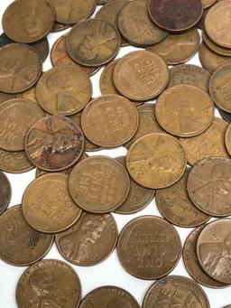 160 Wheat Pennies 1 Steel Penny