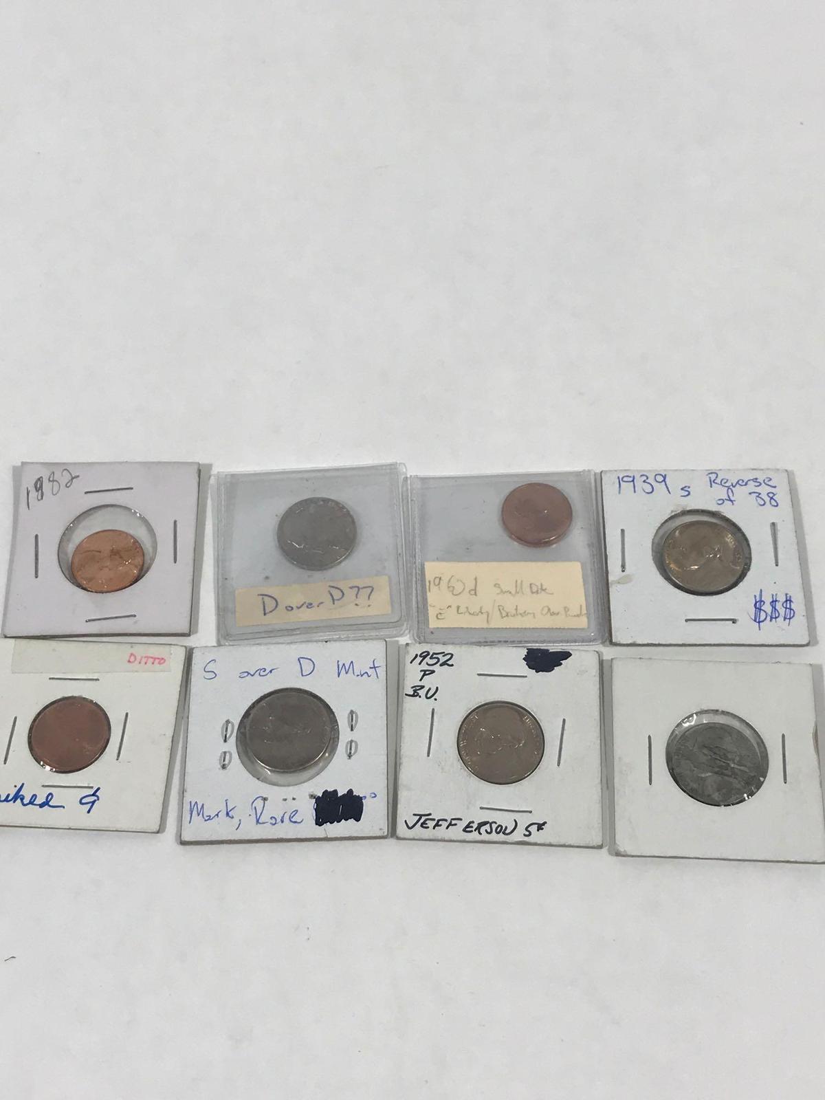 Collection of Error Nickel Penny 8 Units