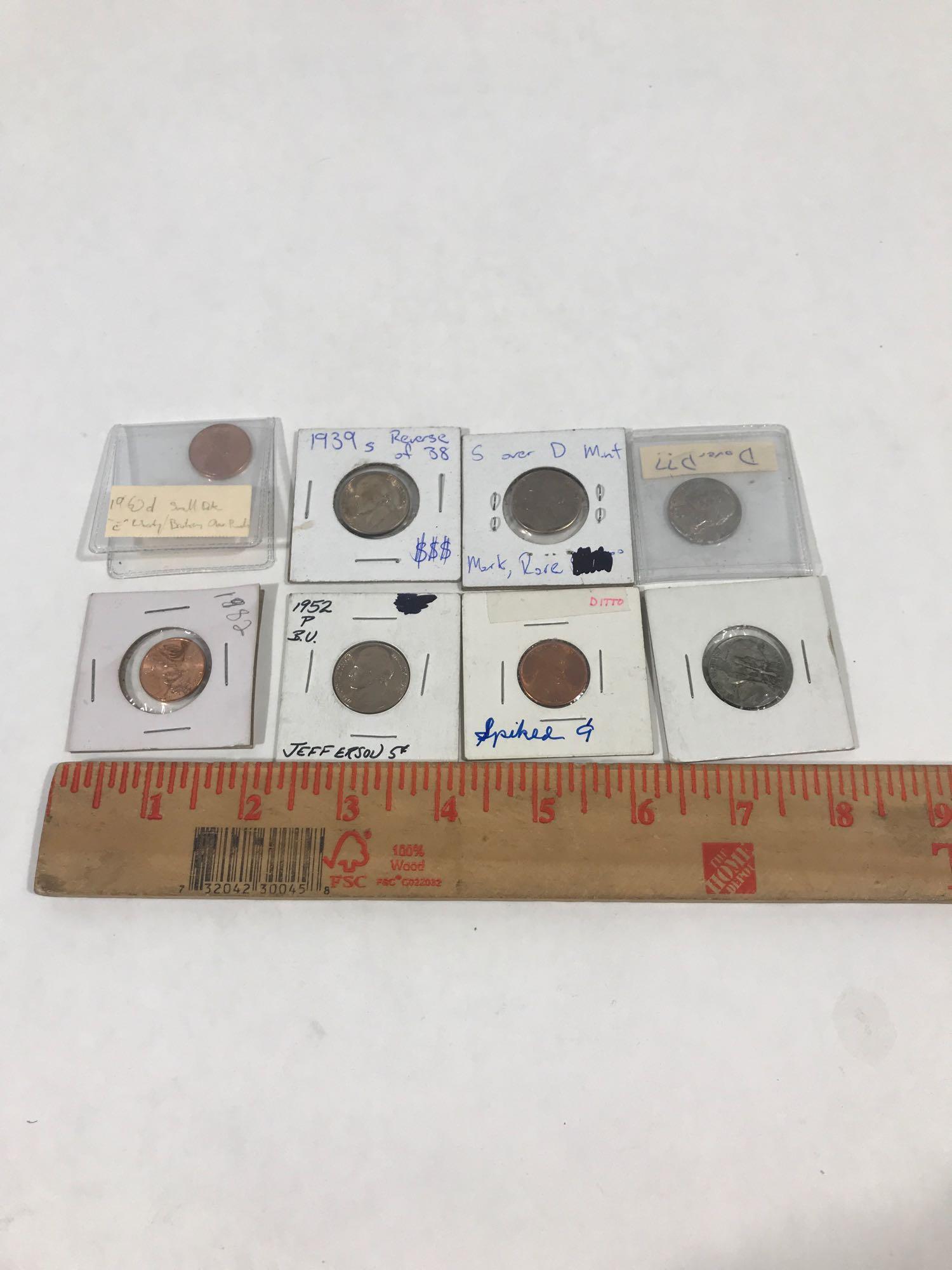 Collection of Error Nickel Penny 8 Units