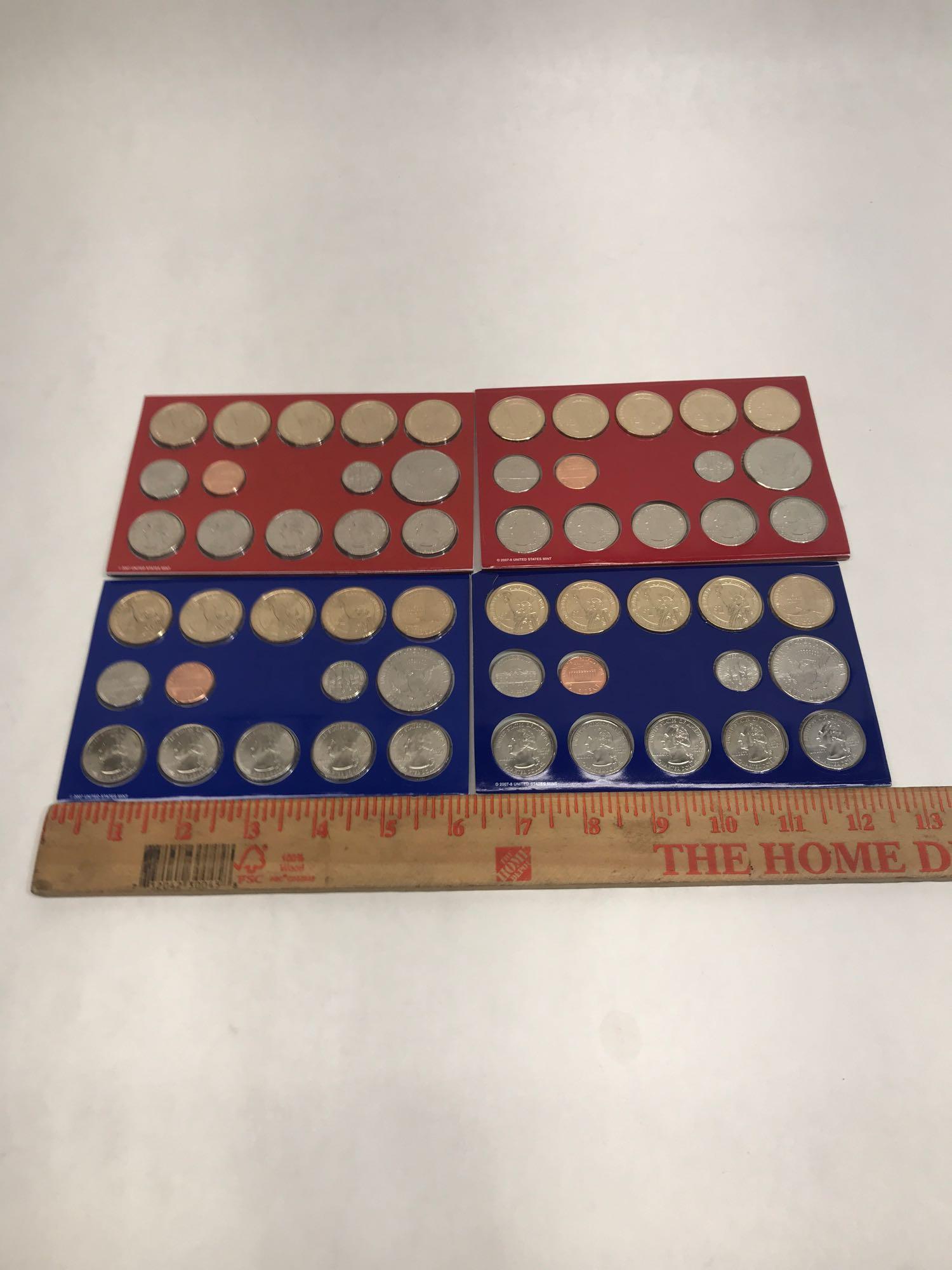 2007 2008 Denver Philadelphia Coin Set 4 Units