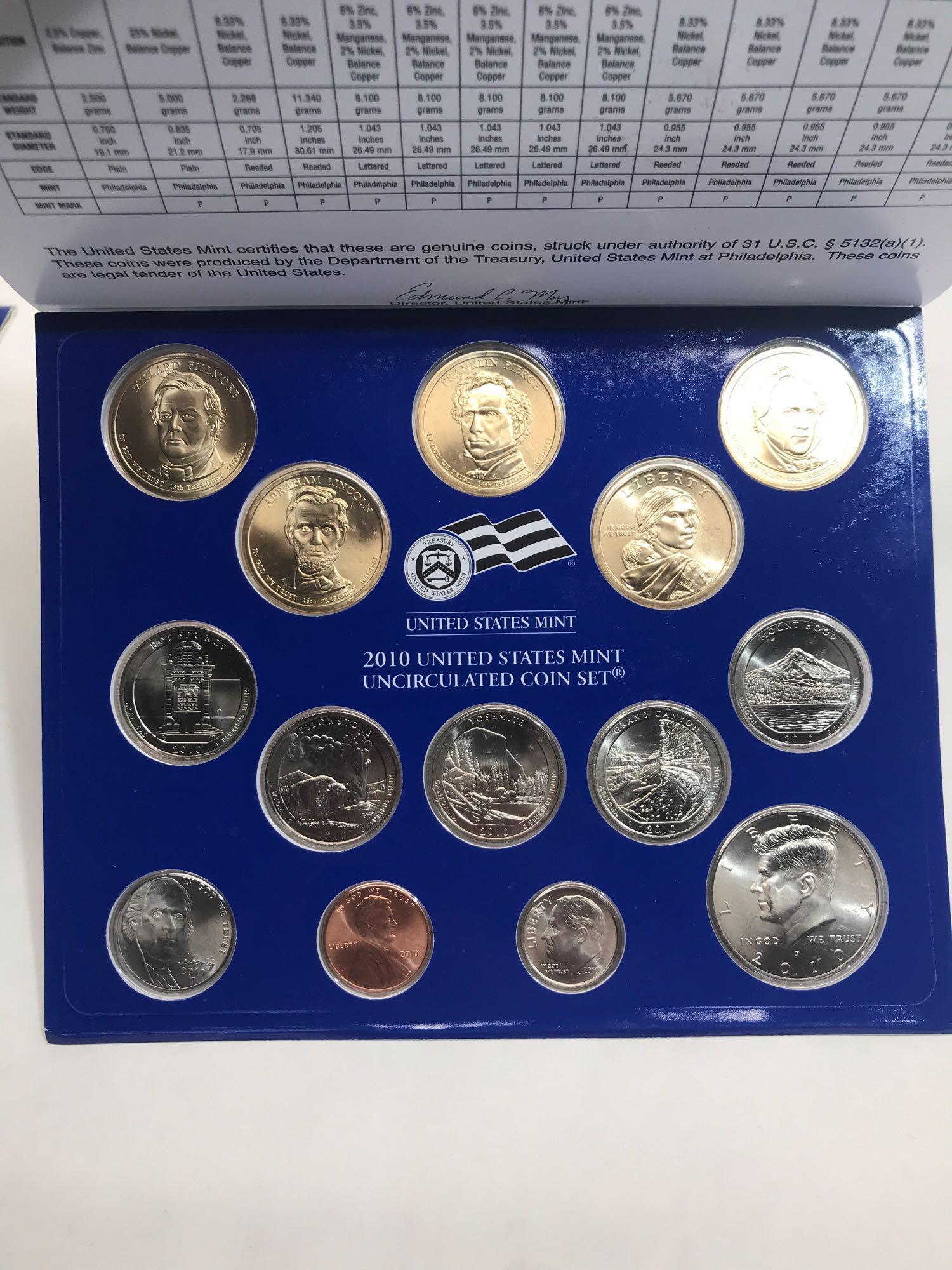 2009 2010 Denver Philadelphia Coin Set 4 Units