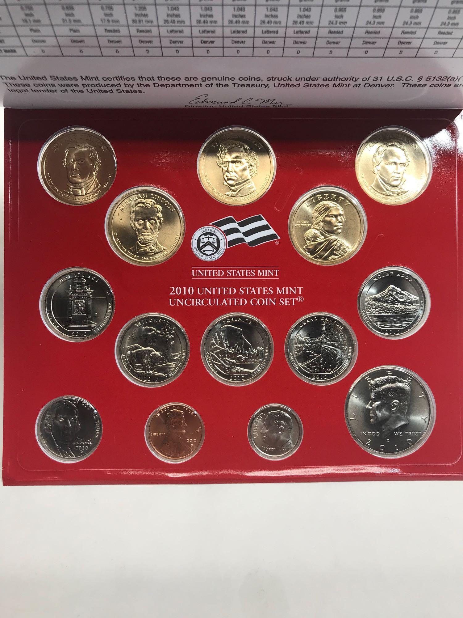 2009 2010 Denver Philadelphia Coin Set 4 Units