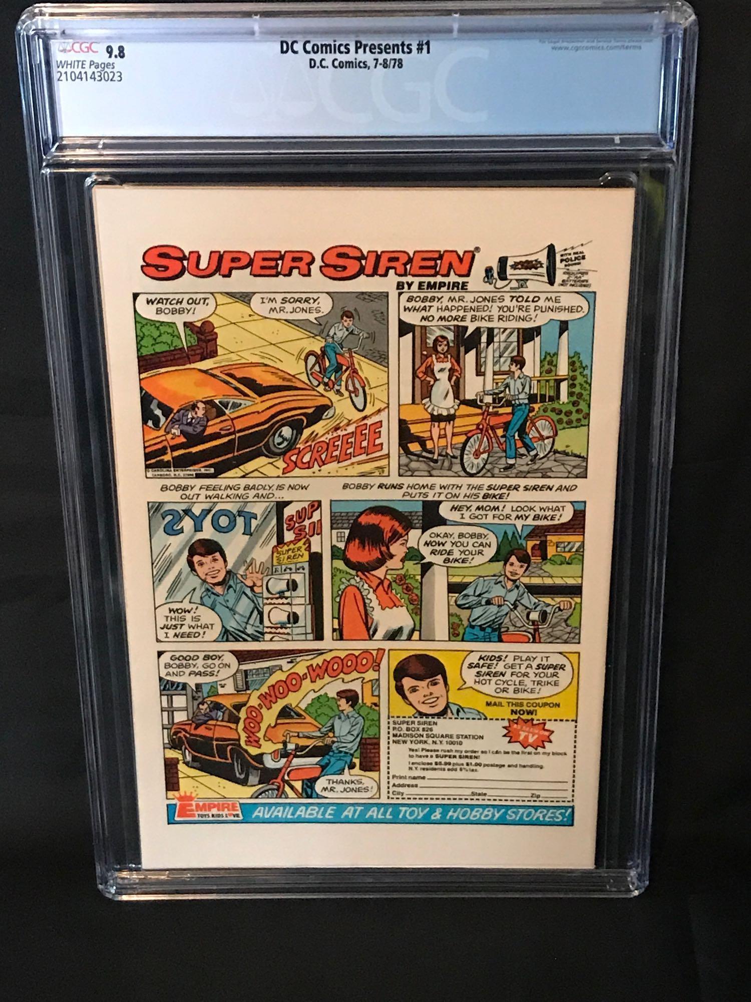 1978 DC Presents #1 Superman Flash Graded 9.8 Comic