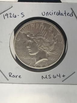 1926-S Uncirculated Rare MS64+ Peace Dollar