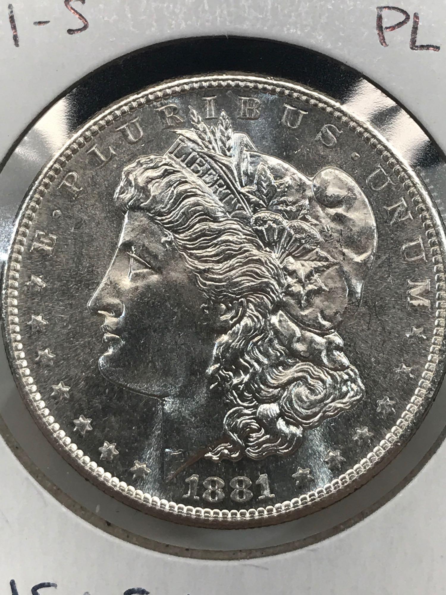 1881-S PL MS65+ Morgan Silver Dollar