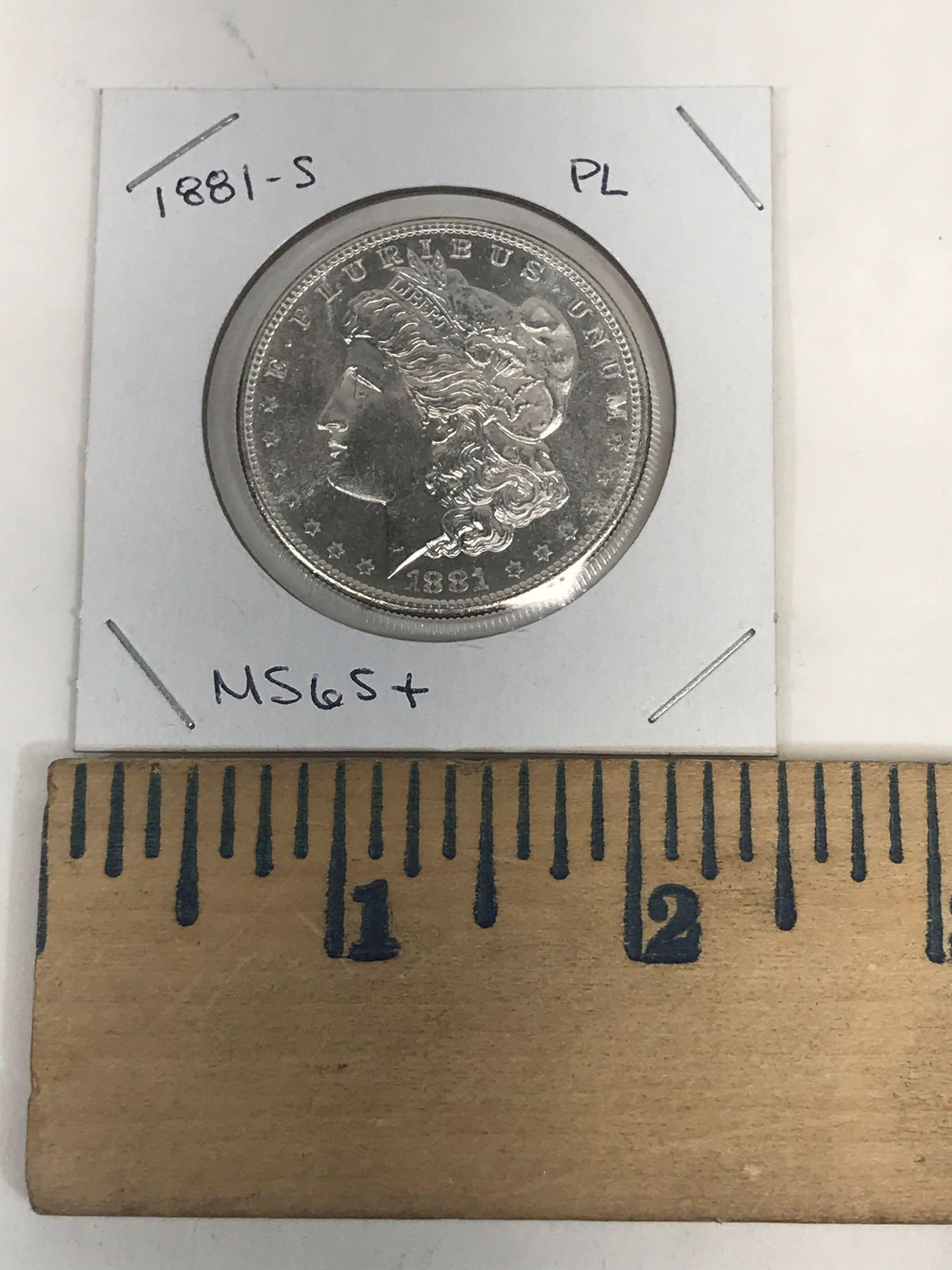 1881-S PL MS65+ Morgan Silver Dollar