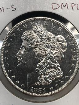 1881-S DMPL Uncirculated Morgan Silver Dollar