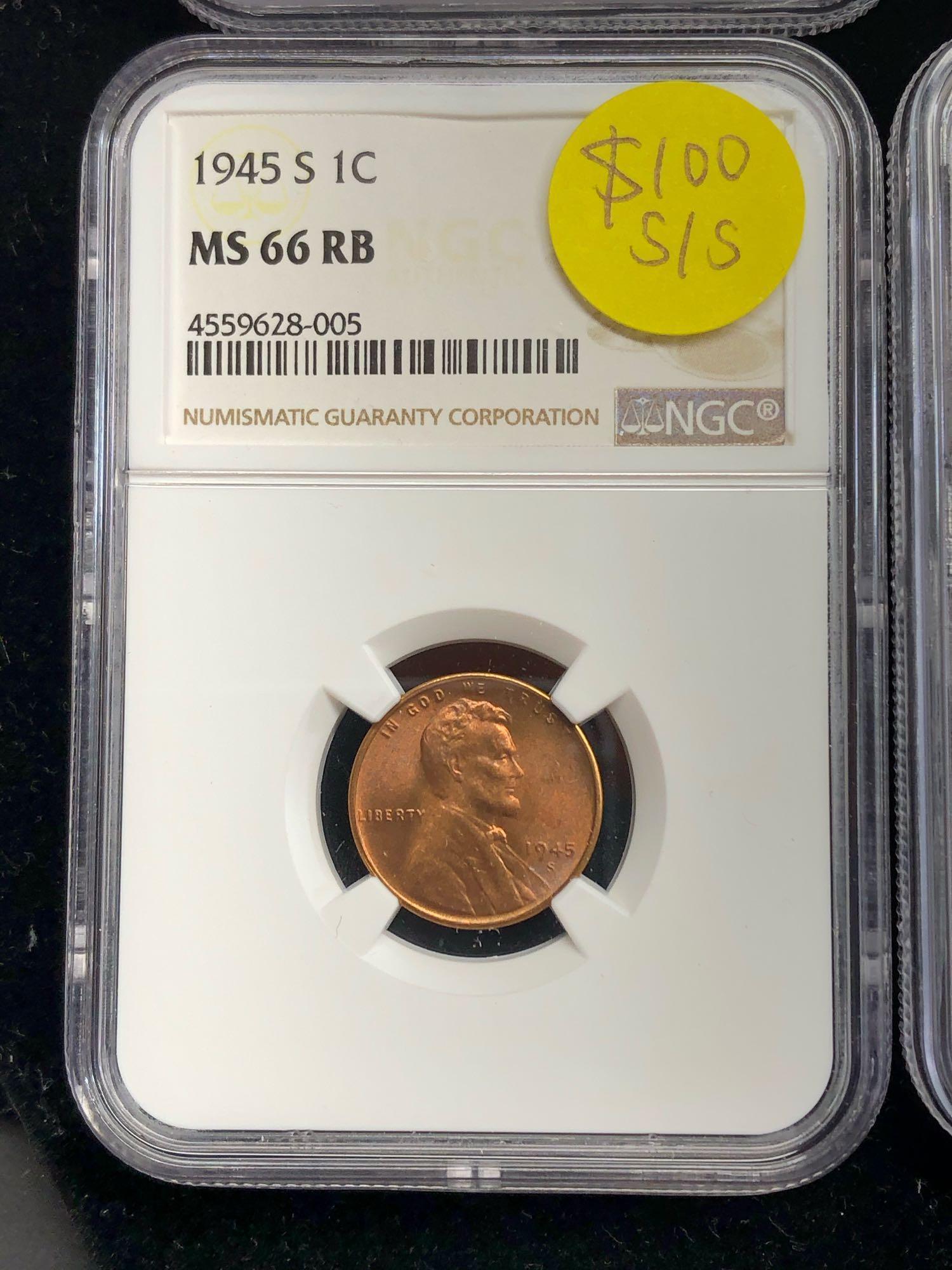 NGC Certified Penny Lot of Four - Two MS65 Two MS66