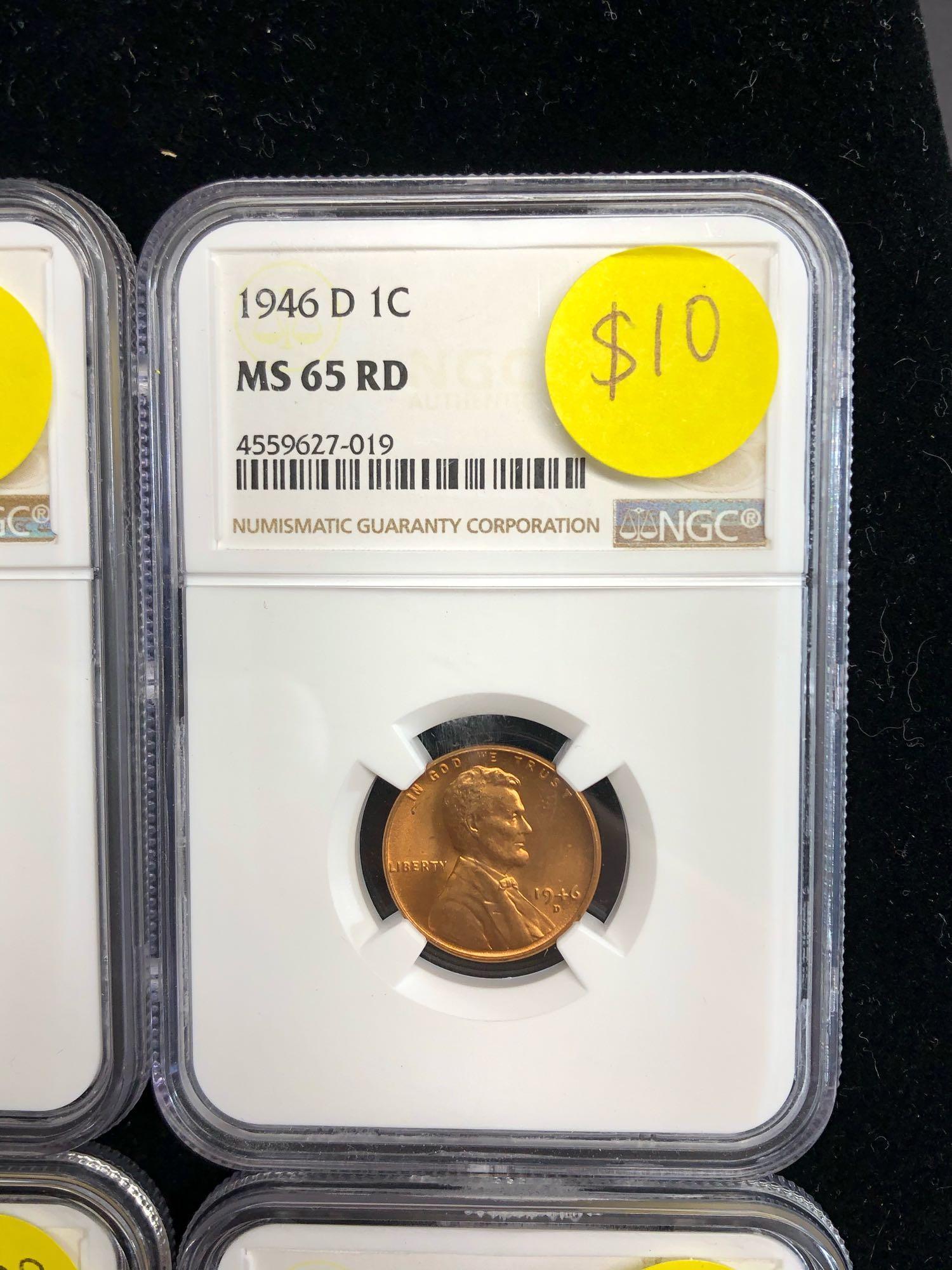 NGC Certified Penny Lot of Four - Two MS65 Two MS66