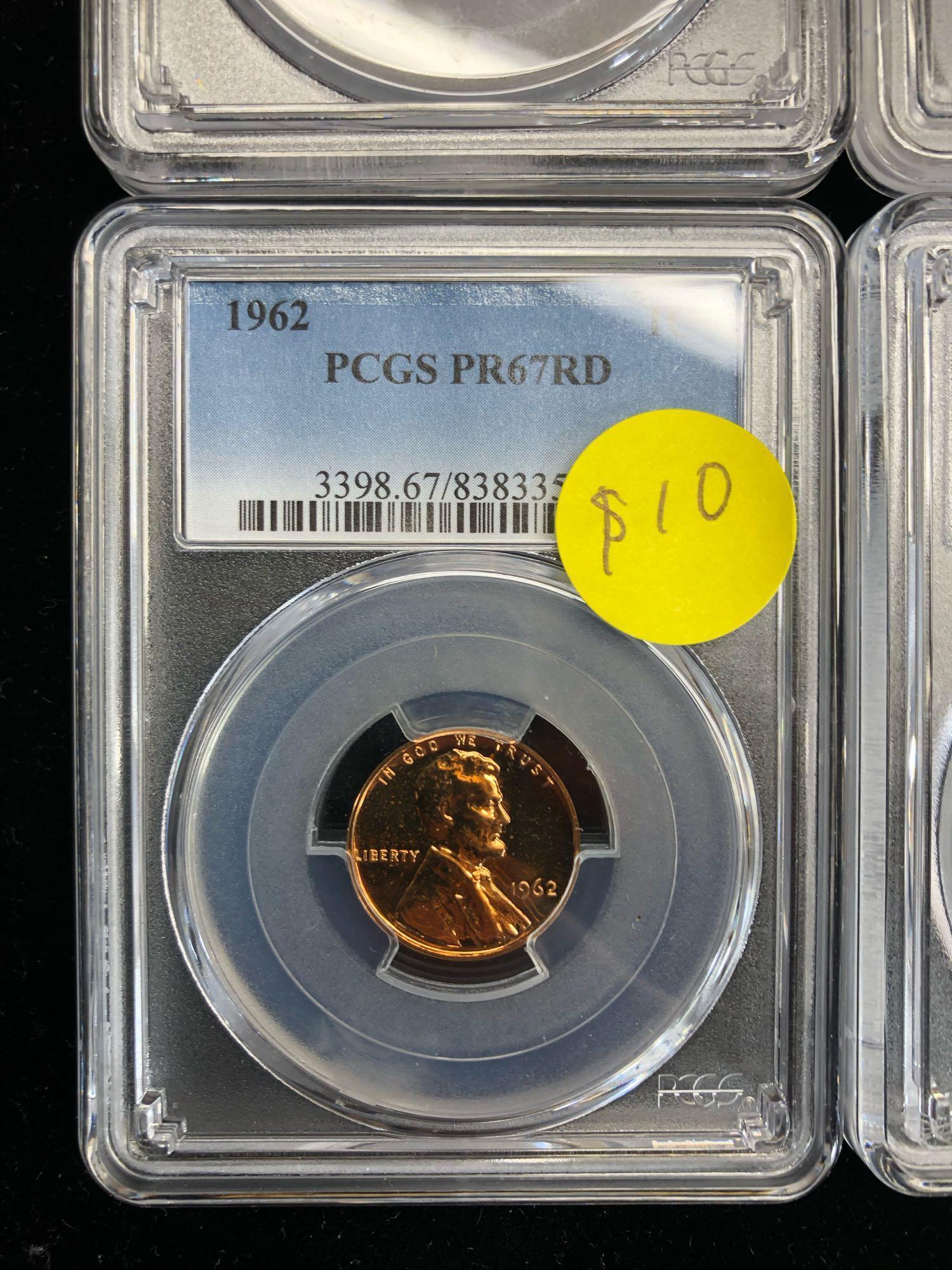 PCGS Certified Penny Lot of Four - All Proof 67