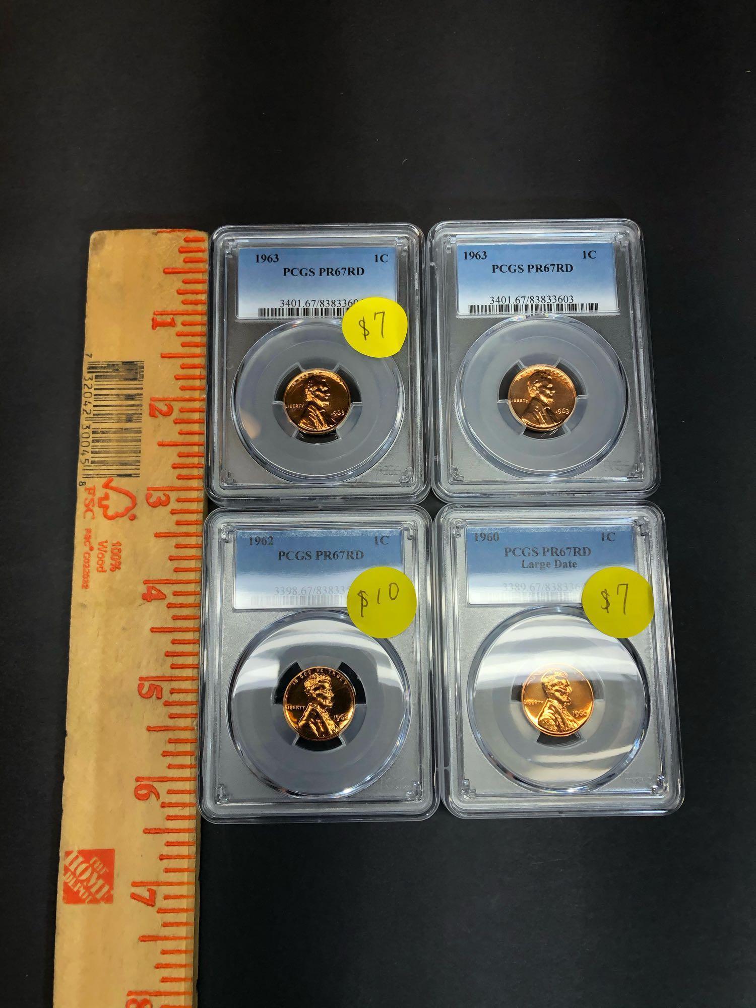 PCGS Certified Penny Lot of Four - All Proof 67