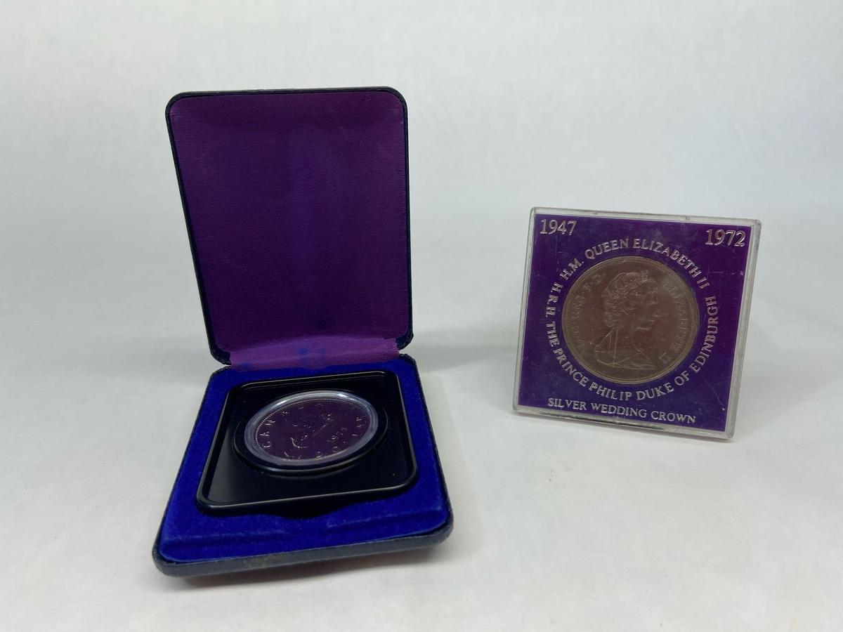 Lot of 2 Queen Elizabeth H.M. H.R.H The Prince Philip Duke of Edinburgh and Canada 1975 Dollar Coin