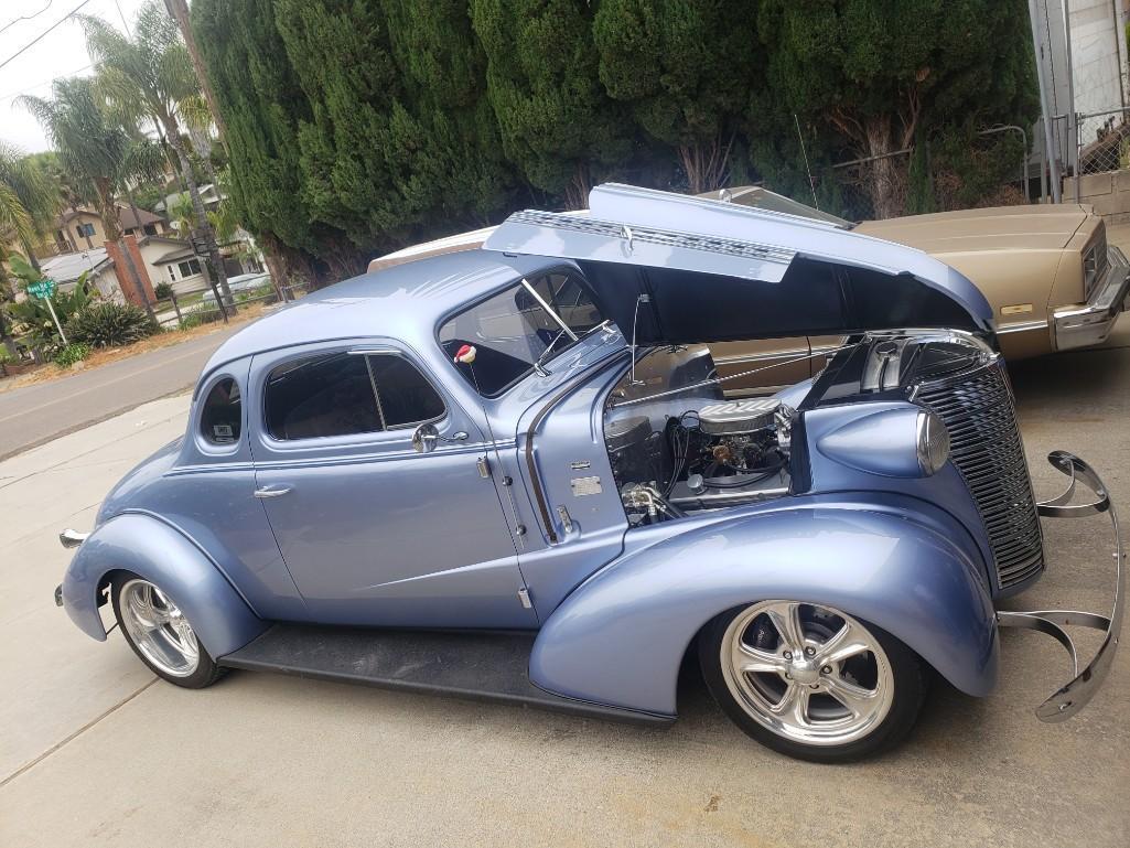 Restored 1938 Master Deluxe 5 Window Chevy Coupe Car Show Winner