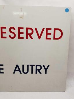 Gene Autry Reserved Parking Sign Angels Stadium