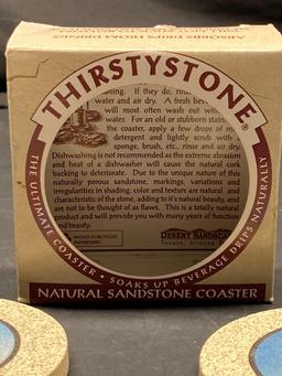 Thirsty stone natural sandstone coasters