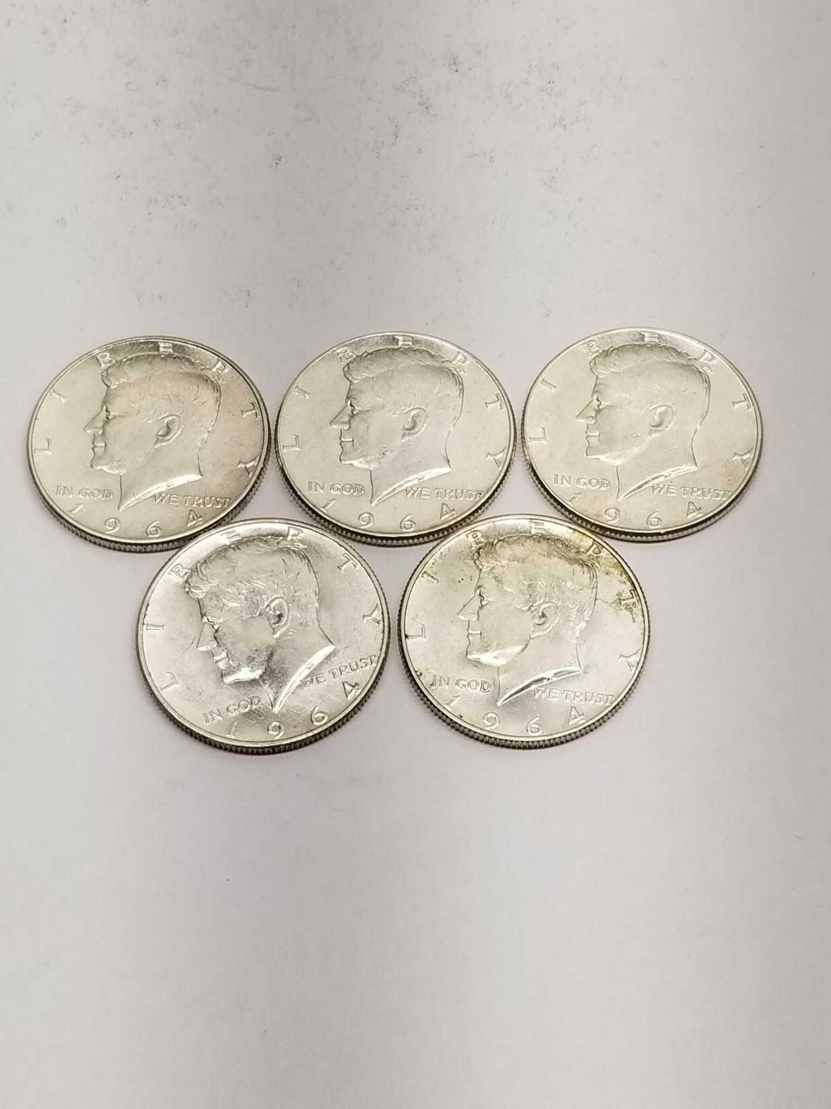 Kennedy 90% Silver Half BU Frosty White 5 Units