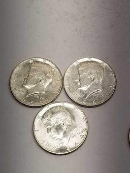 Kennedy 90% Silver Half BU Frosty White 5 Units