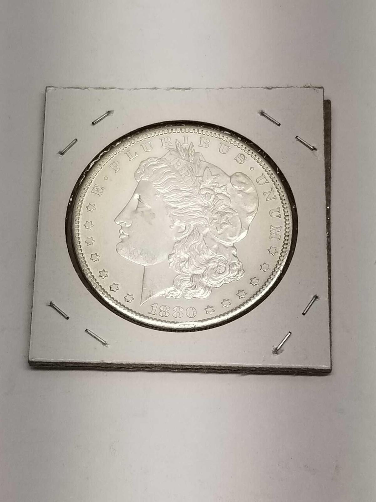 1880-S Morgan Silver Dollar Frosty White UNC PL