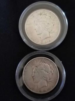 1923 1925 Peace Silver Dollar 2 Units