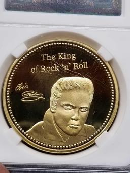 24k Gold Plated Slabed Elvis Coin
