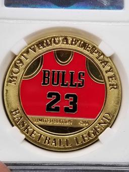 24k Gold Plated Michael Jordan Slabed Coin