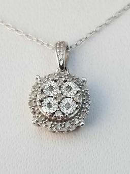 1/10 Carat Diamond Sterling Silver Necklace