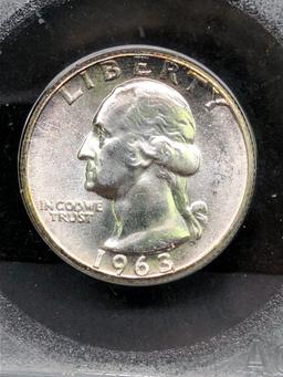 1963 Washington Silver Quarter Vintage Slabbed