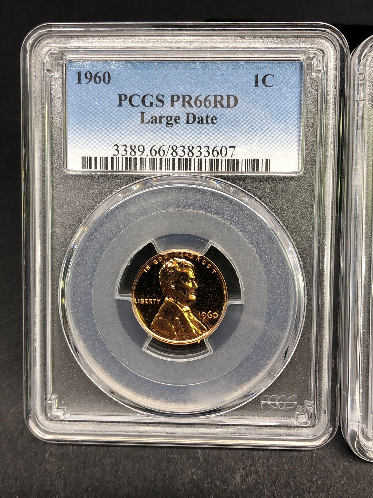 3 Certified PCGS Proof Pennies, 1959, 1960, 1961