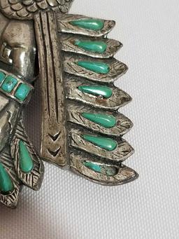 Native American Dancer Turquoise Silver