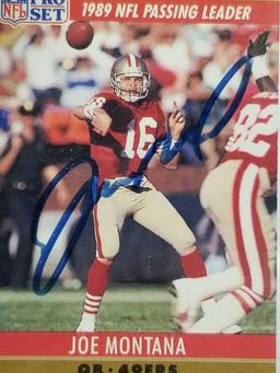 1990 Pro Set Joe Montana Signed Card