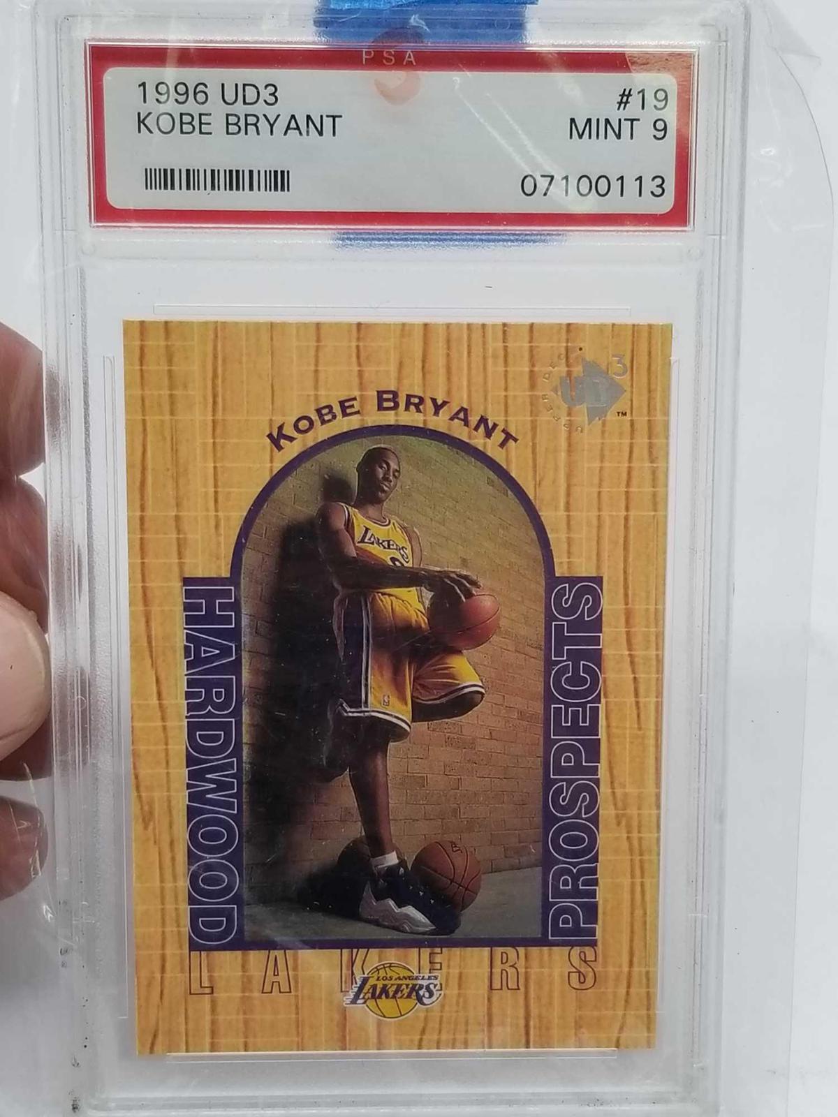 1996 UD3 Kobe Bryant PSA Mint 9 Graded Card