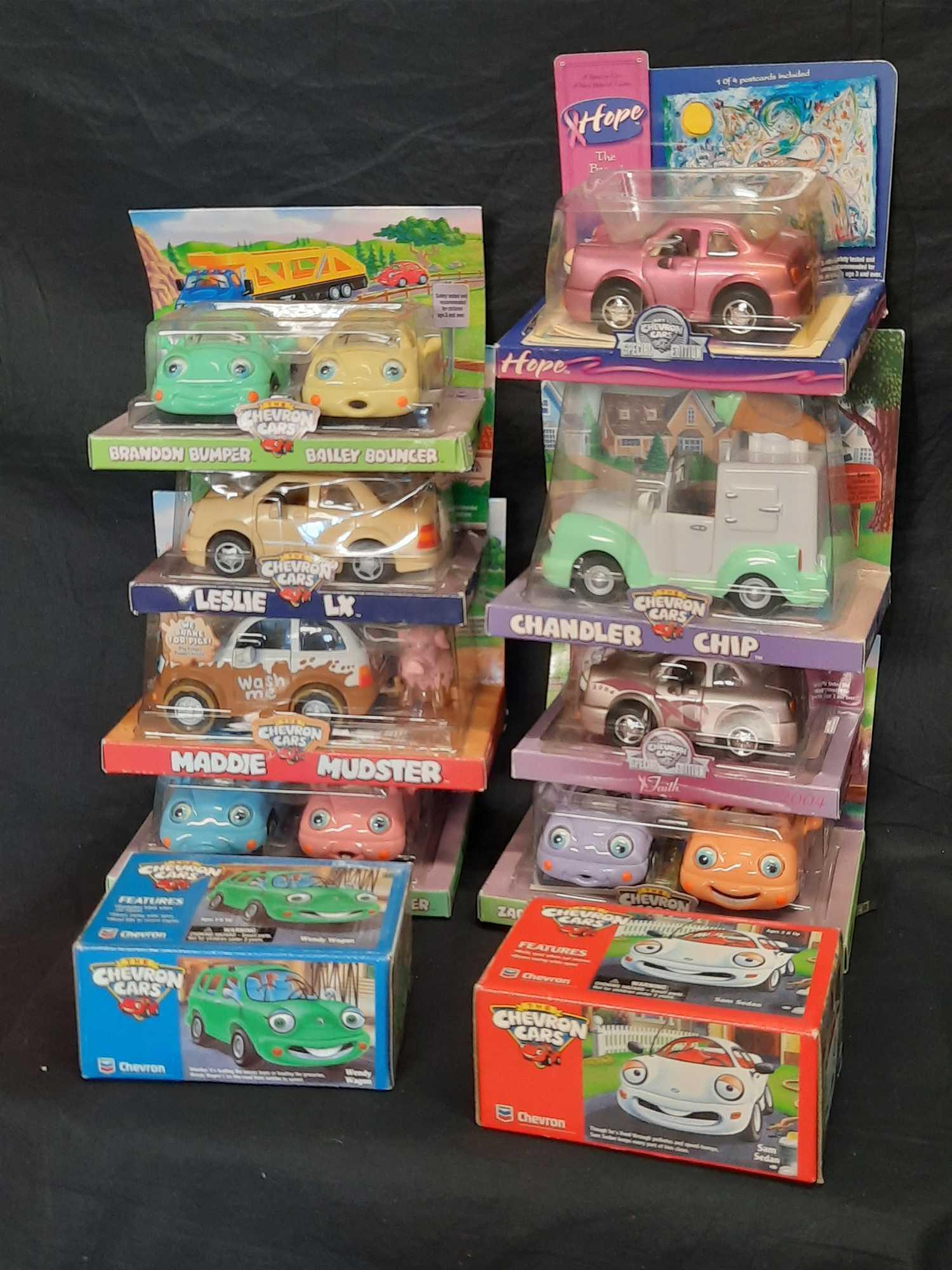 Box of Chevron Cars 10 Units