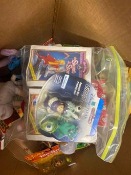 Box of various toys m&ms lilo and stitch etc