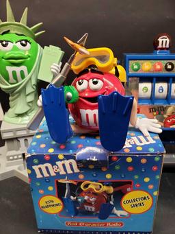 Misc M&M Candy dispensers and Radio