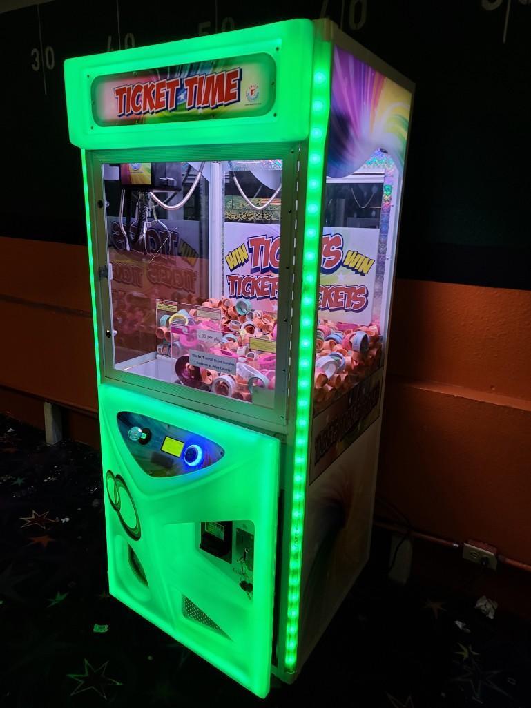 Ticket Time Arcade Game LED Glowing + Crane