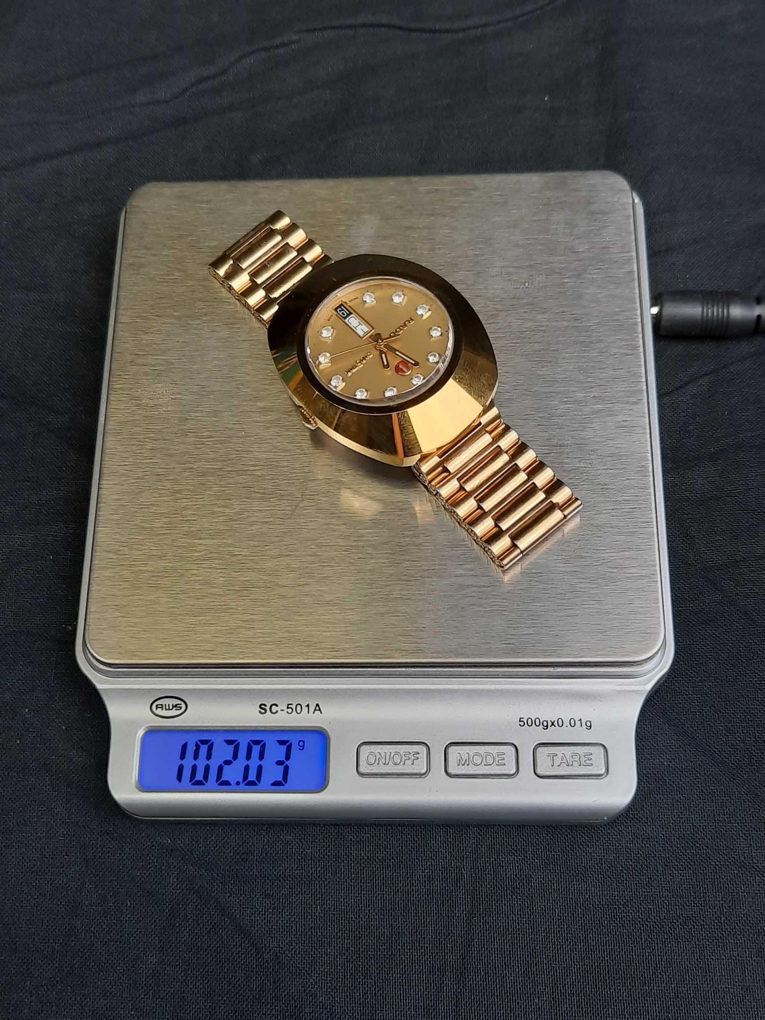 Vintage Rado Diaster 636.0313.3 Gold Plated Men's Watch