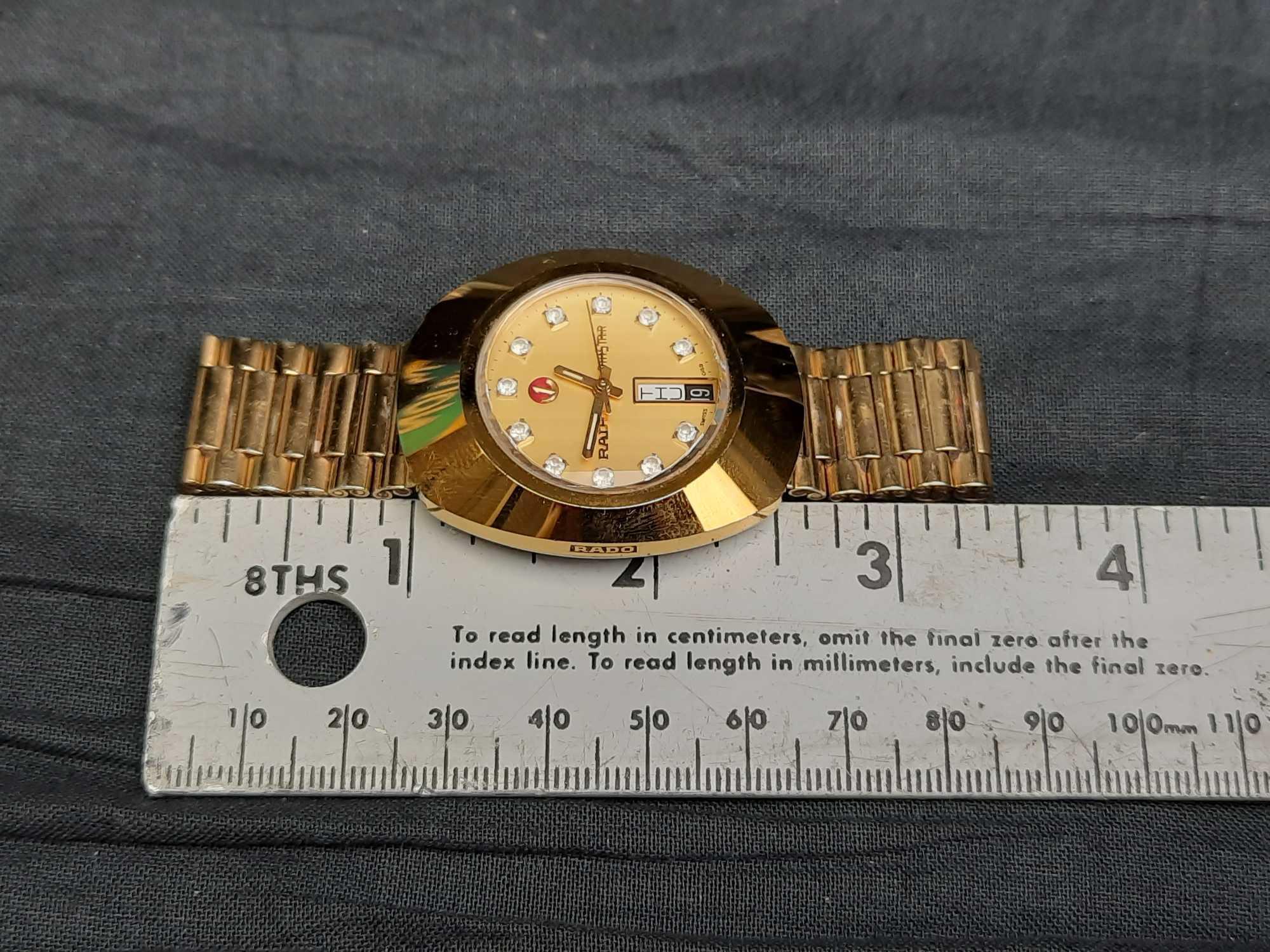 Vintage Rado Diaster 636.0313.3 Gold Plated Men's Watch