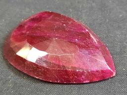 200+ ct Massive Blood Red Ruby Genuine Natural Mined Stone from Madagascar Pear Cut 2in Length