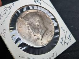 1964 Kennedy Half Dollar Gem Bu Rainbow Wow Coin Premium + Bonus Washington Quarter 90%