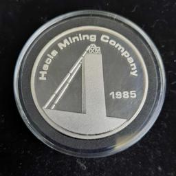 1985 Hecla Mining Co. Proof Cameo 1 Troy Silver Oz Silver Bullion Rare