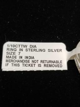 1/10 Carot Diamond Ring Sterling Silver Size 7