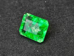 Emerald Genuine Natural Huge Deep Green Columbia 9.20cts wow Cut GGL Gem Stone Card