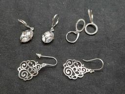 925 Sterling Silver Earring Jewelry Lot