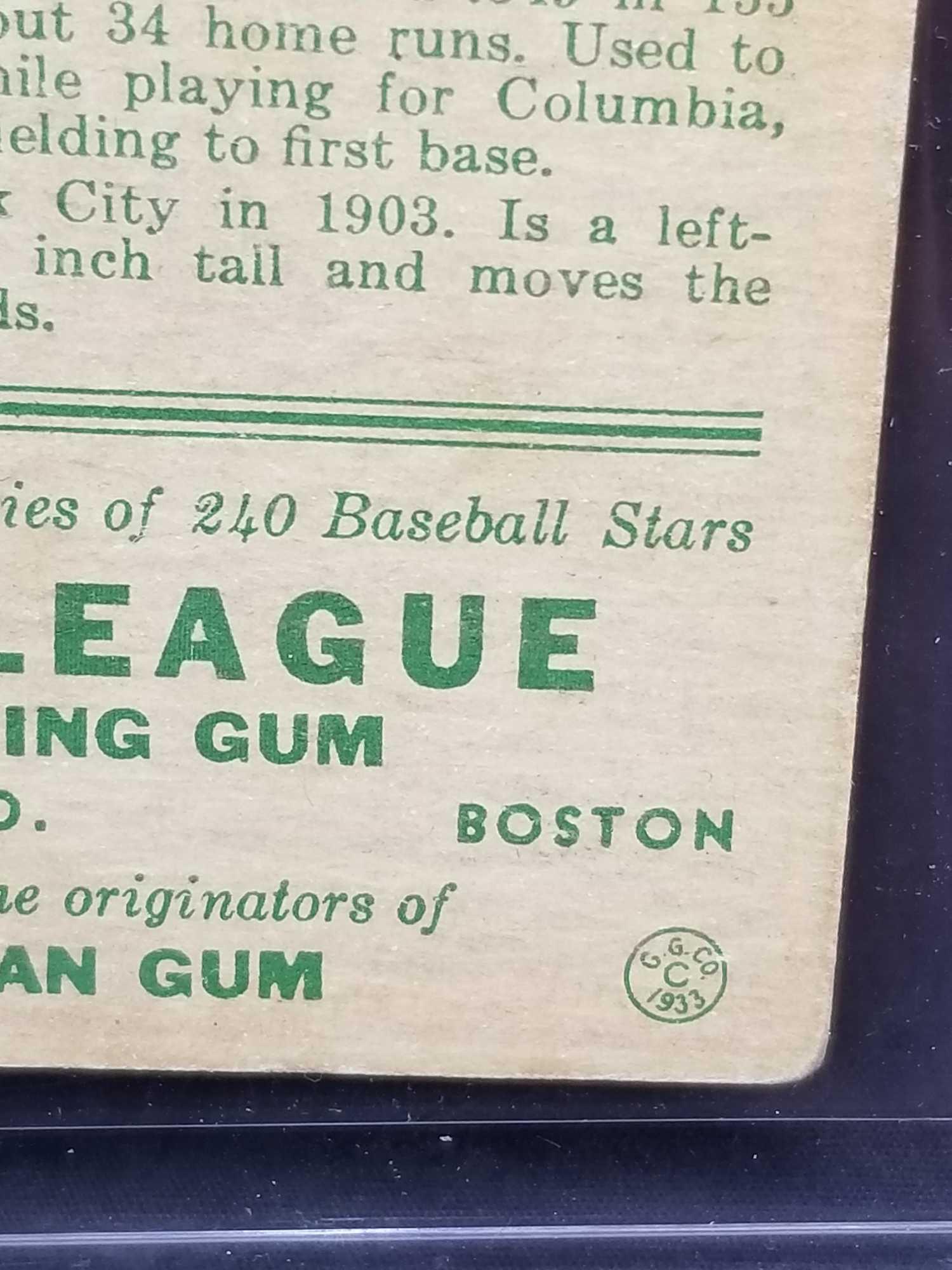 1933 Goudey #92 Lou Gehrig