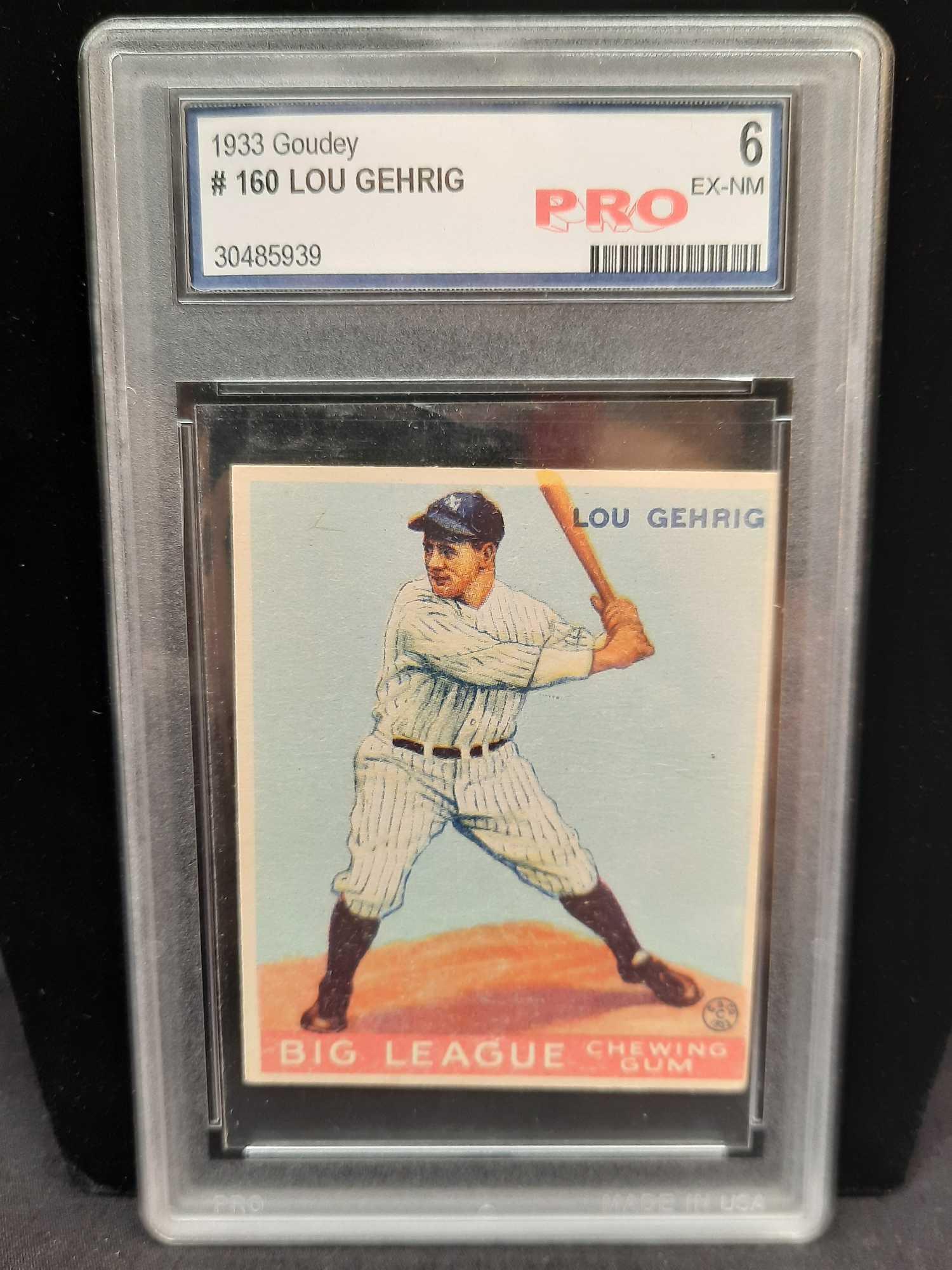 1933 Goudey #160 Lou Gehrig Graded 6 EX-NM Pro Baseball Card