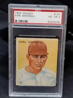 1933 Goudey Red PSA #124 Earl Whitehill VG-EX4