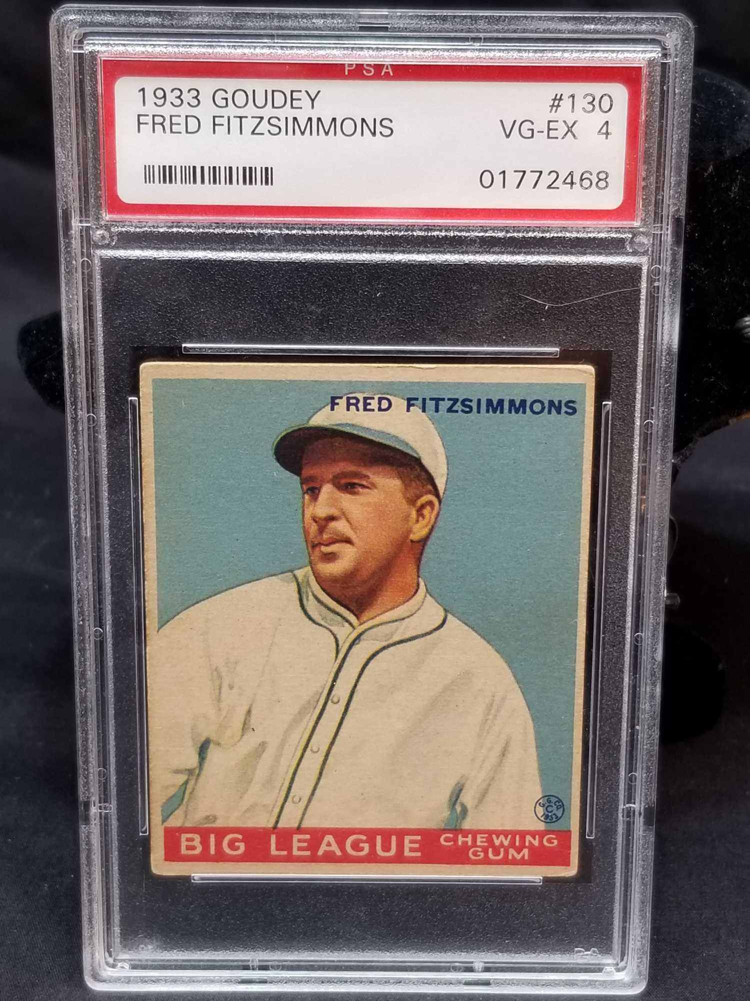 1933 Goudey Red PSA #130 Fred Fitzsimmons VG-EX4