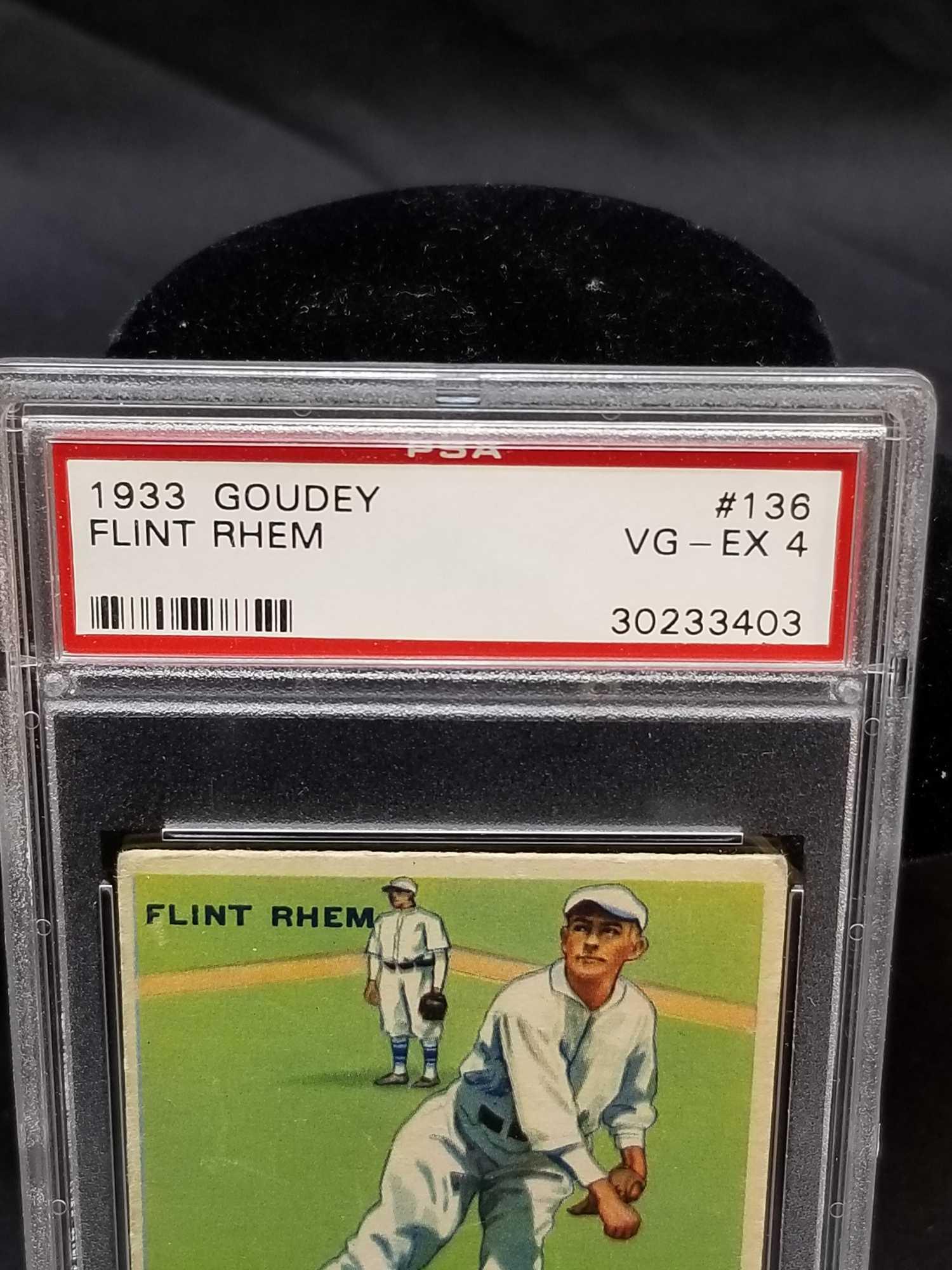 1933 Goudey Red PSA #136 Flint Rhem VG-EX4