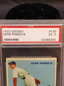 1933 Goudey Red PSA #138 Herb Pennock EX5