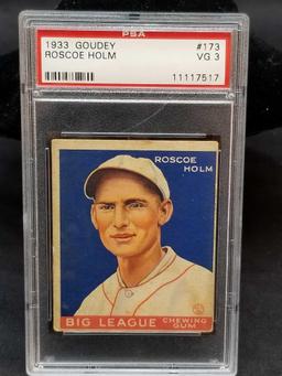 1933 Goudey Red PSA #173 Roscoe Holm VG3